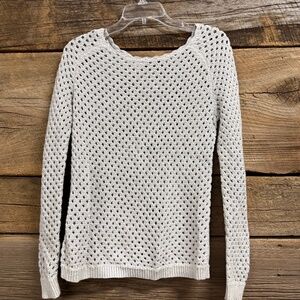 Loft open weave lightweight sweater, light blue, size small